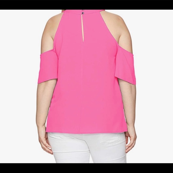 Rachel Roy Curvy April Neon Pink Halter Top - Picture 8 of 9